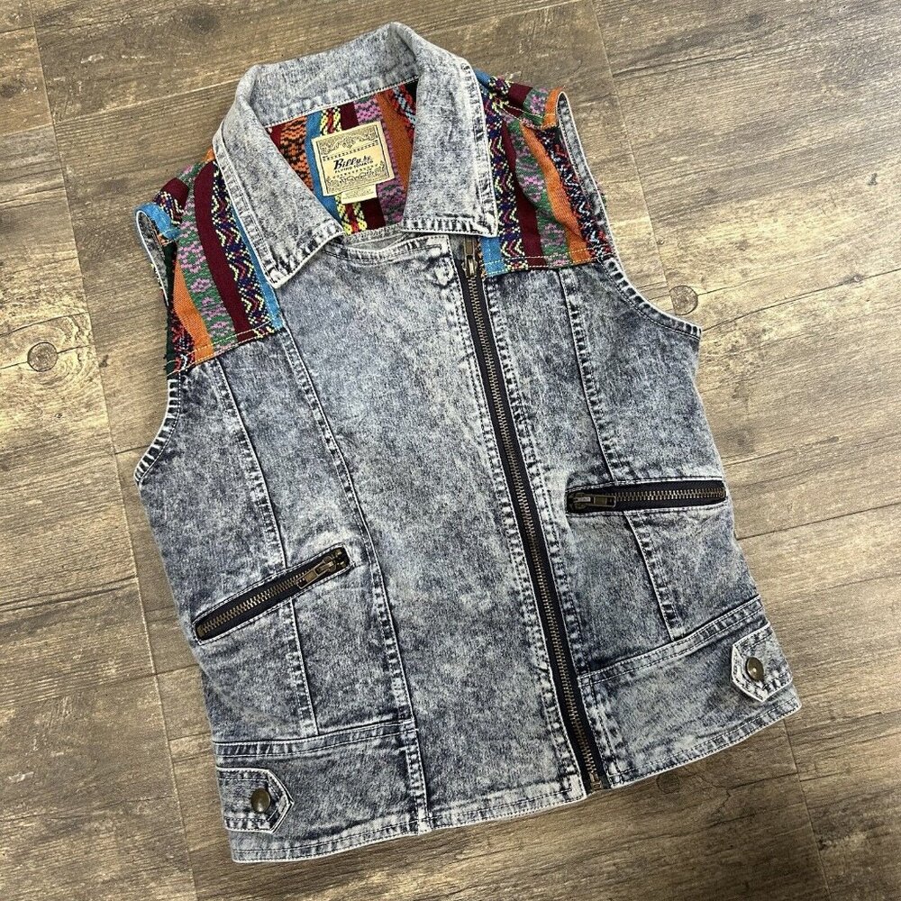 Billy by Flying‎ Tomato Women's Jeans Denim Vest Zipper Size Small